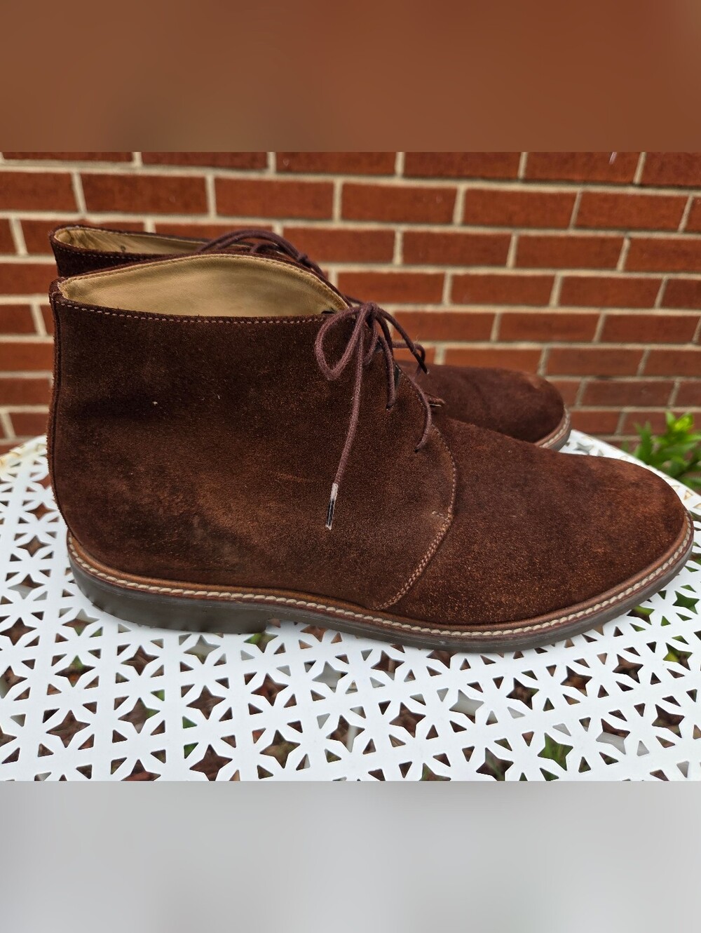 Martin Dingman Brown Suede Lace-Up Boots 9